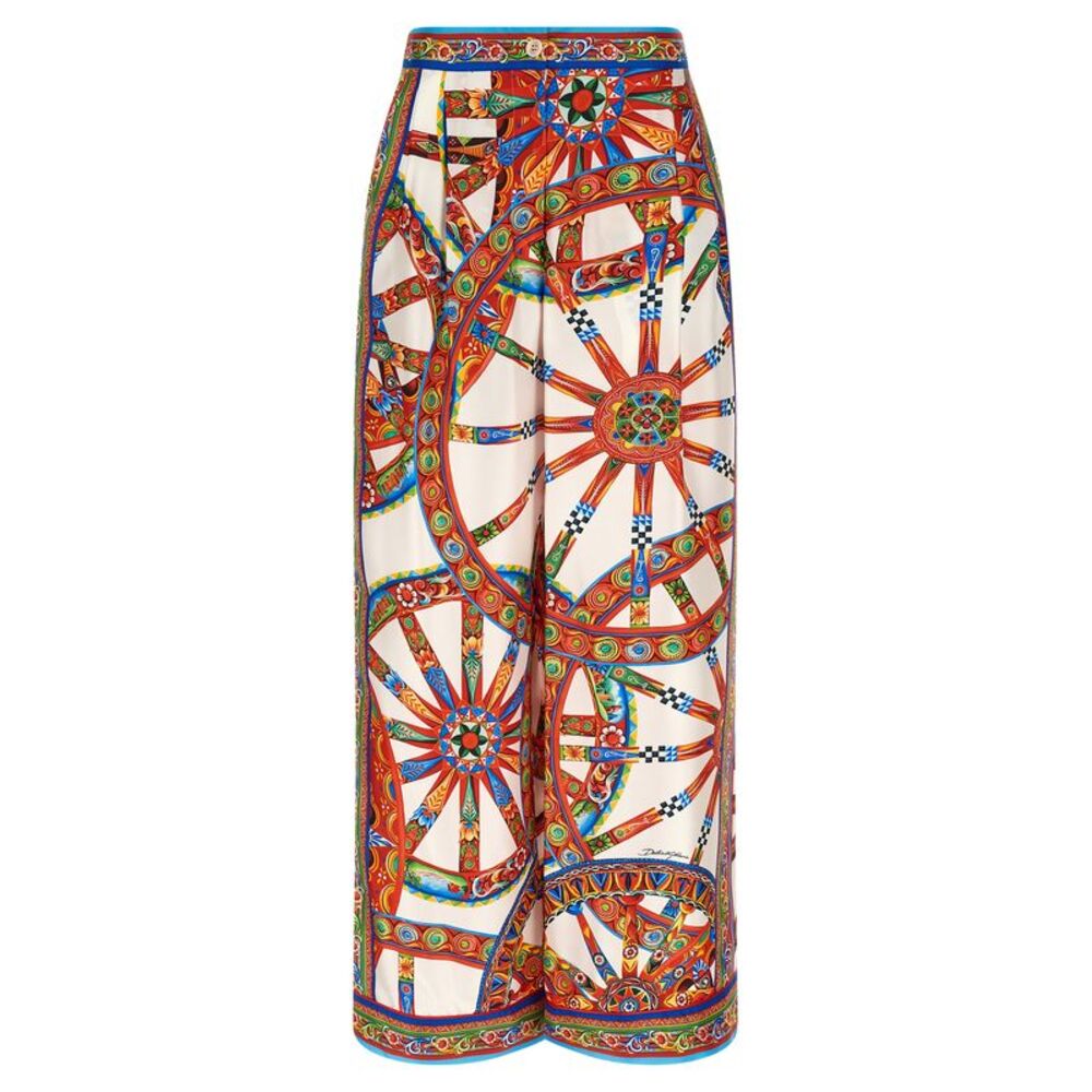 Dolce & Gabbana Multicolor Silk Casual Women's Pants